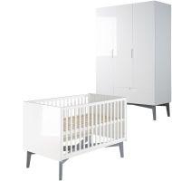 roba Babyzimmer set Retro 2 Kinderbett und Schrank Hochglanz weiß Nordrhein-Westfalen - Bedburg Vorschau