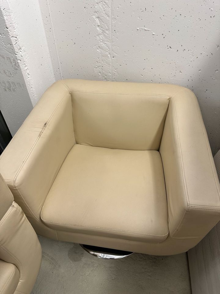 Lounge Sessel drehbar Beige 3 Stück in Frankfurt am Main