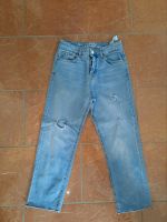 Jeans gr. 36 blau High rise mit Löchern straight leg zum Knöpfen Niedersachsen - Rinteln Vorschau