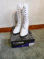 Stiefeletten weiß Brautschuhe Lack Schnürung Plateau 41 Funtasma Hessen - Helsa Vorschau