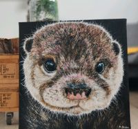 Otter Tierbild Portrait Leinwand Malerei Ölgemälde Kunst Wand Öl Nordrhein-Westfalen - Oberhausen Vorschau