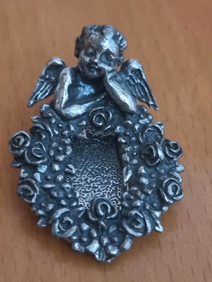 Antike Jugendstil 800er Silber Engel Clip,Vintage Schleife massiv in Braunschweig