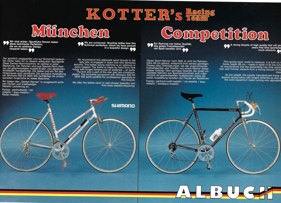 Kotter‘s Racing Team, Retro-Damen Rennrad, RH 52, Shi.600 EX NEU in Wertach