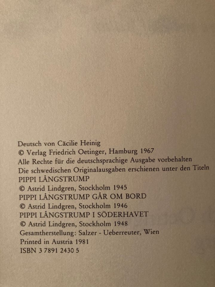 Pippi Langstrumpf- Hardcover 1981-sehr guter Zustand in Köln