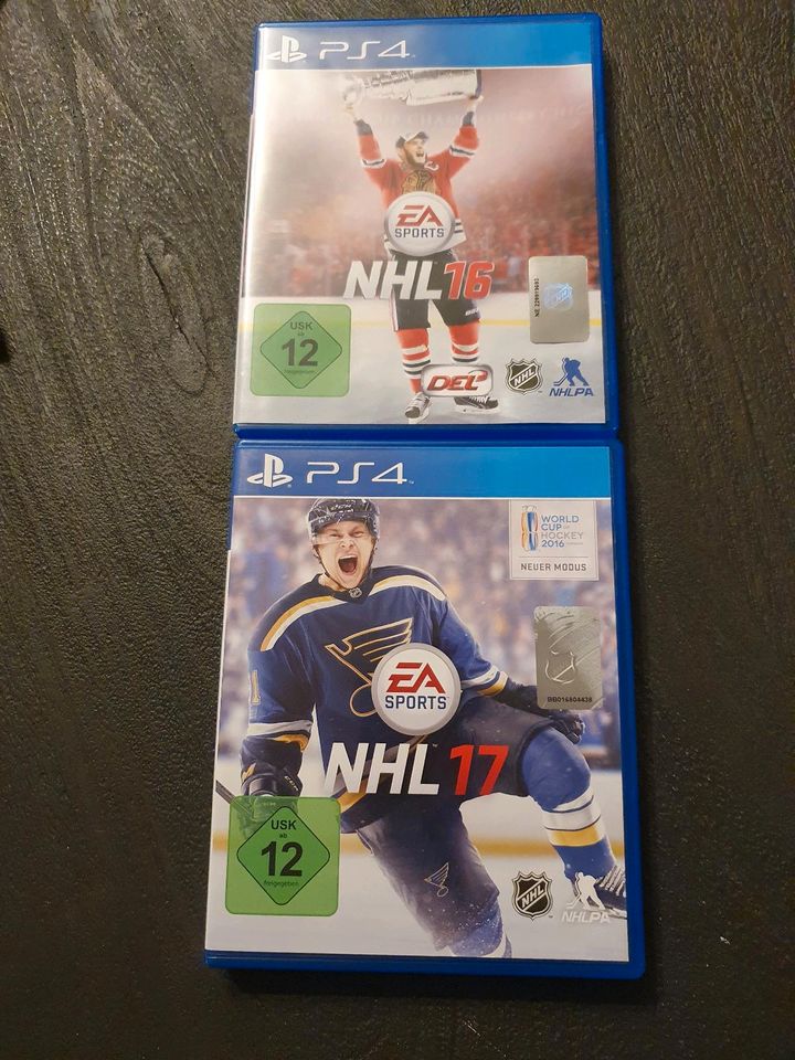 Play Station PS4 Videospiele NHL 16 und NHL 17 in Wölpinghausen