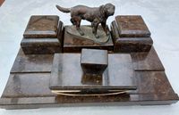 Schreibtischset aus Marmor und Bronze mit Hundestatue Hessen - Hünstetten Vorschau
