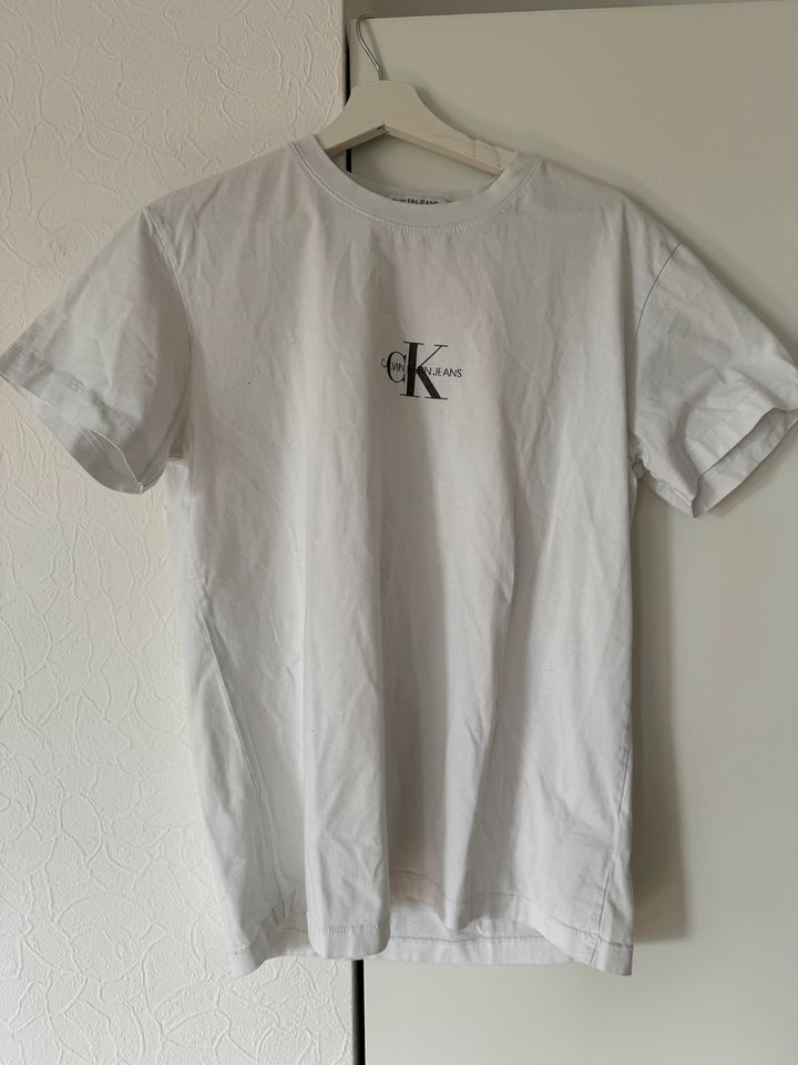 Calvin Klein Jeans T-Shirt Herren M weiß in Laupheim