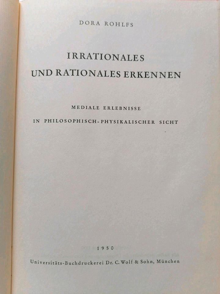 Parapsychologie, Dora Rohlfs, Irrationales + rationales Erkennen in Kassel