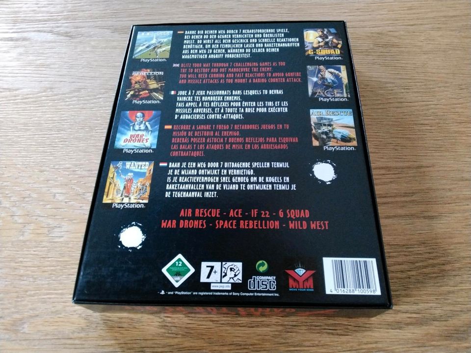 7 SHOOT Games für PlayStation, Big Box, PAL, OVP, Sony PS1, PSX in Wesel