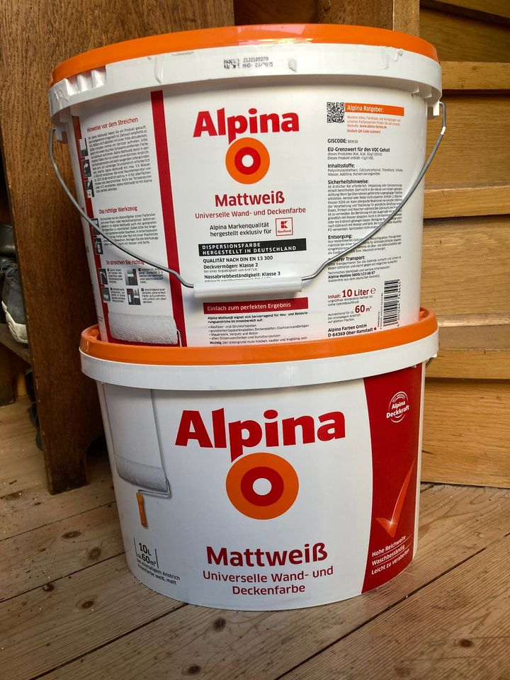 Alpina Wand- und Deckenfarbe 2 x 10 Liter Wandfarbe in Northeim
