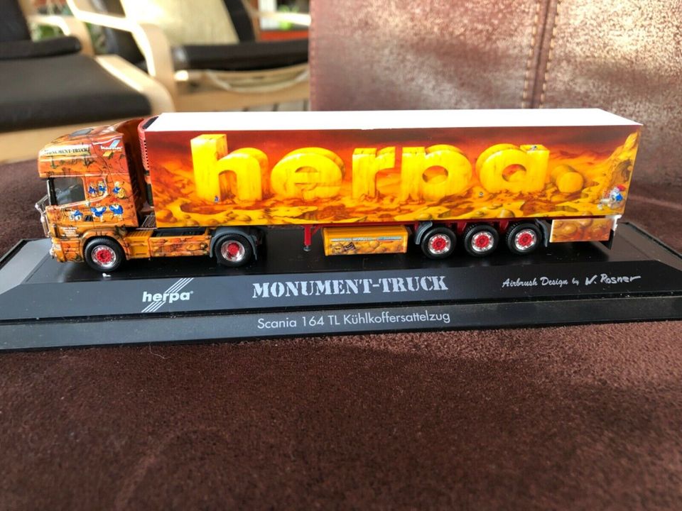 herpa Scania J.Schmid 164 TL Monument Truck in Furtwangen