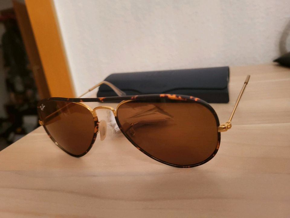 Rayban Ray-Ban Sonnenbrille Aviator braun Gold Full color 55 leo in Essen