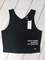 Neu m. Etikett Crop Top Gr. S M  BUFFALO schwarz m. Druck Niedersachsen - Goslar Vorschau