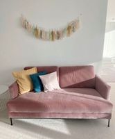 Samt-Sofa Fluente (3-Sitzer) in Rosa mit Metall-Füßen 165cm Baden-Württemberg - Karlsruhe Vorschau