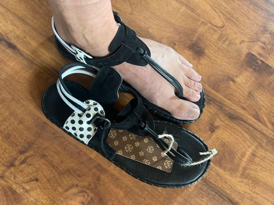 Flip Flop Leder Vayas  schwarz 38 Chaaya Neu NP 150€  Sandalen in Cham