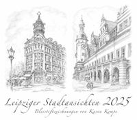 KunstKalender Leipziger Stadtansichten 2025 Karin Kempe Bleistift Dresden - Pieschen Vorschau