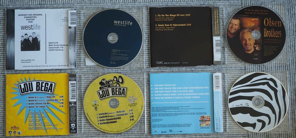 CD – Olsen Brothers + Westlife + Bloodhound Dog + Lou Bega (4 CDs in Burgthann 