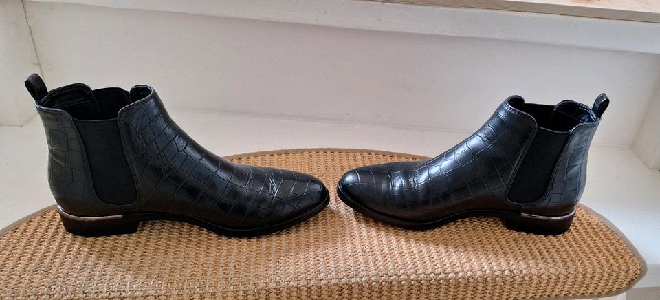Chelsea Boots schwarz Kroko Optik - Graceland Gr. 38 in Lehrte