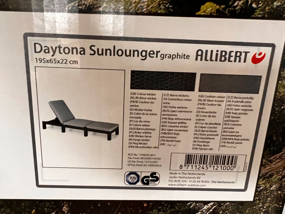 Daytona Sunlounger 1Sonnenliege 1Tisch von ALLIBERT - NEUWERTIG in Pattensen