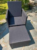 Rattan Sessel mit Hocker, schwarz (auch einzeln) Hessen - Bad Homburg Vorschau