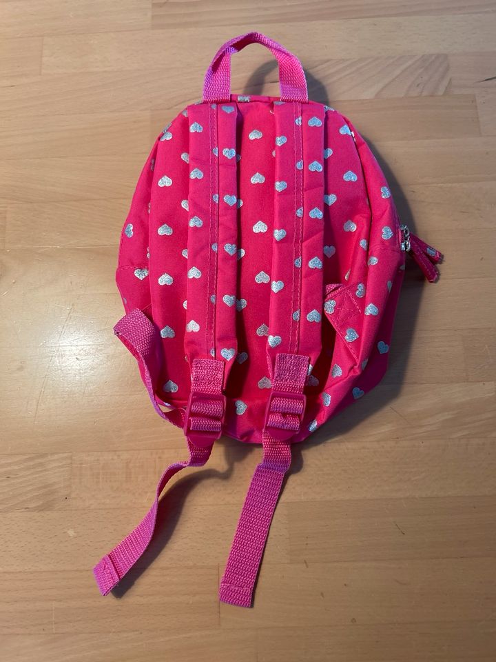 Kinderrucksack, klein, pink, Herzen in Apen