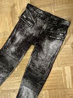 Zara Premium Collection Biker Leggings Silber Grau Metallic Eimsbüttel - Hamburg Rotherbaum Vorschau