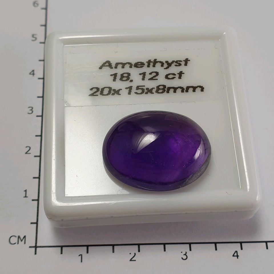 Echter ovaler Amethyst Brasilien /Glasbox ( 12,18 Ct. ) 20x15 mm in Recklinghausen