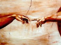Michelangelo-Die Erschaffung Adams k93143 90x120cm Ölbild handg. Berlin - Treptow Vorschau