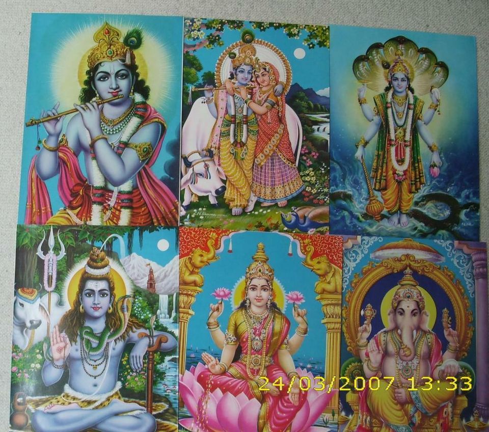 Sarasvati, Durga, Kali, Rama, Sita, Lakshman Hanuman, Santoshi Ma in Bleckede