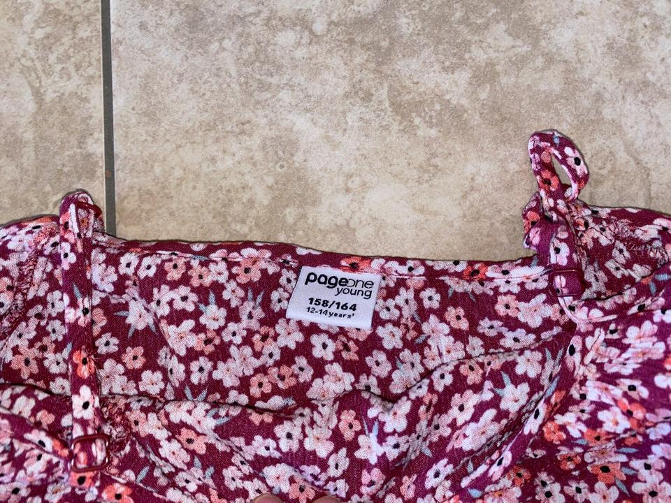 Gr.158/164: 2x Mädchen Langarmshirt Top Schulterfrei Crinkle in Obing