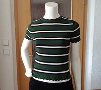 NEU Stricktop Gr. M * ZARA Knit * Wellenkanten grün schwarz weiß Brandenburg - Bernau Vorschau