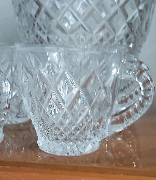 Bowle aus Bleikristall mit 6 Gläsern (DDR Fabrikat) in Erfurt