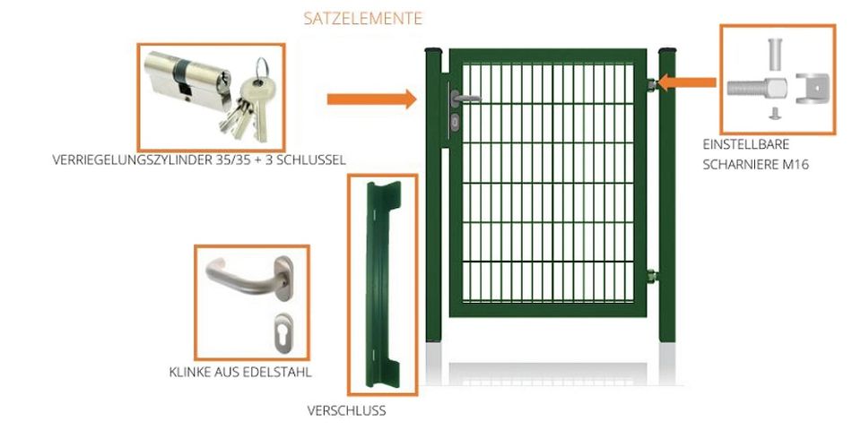 Doppelstabmattenzaun Doppelflügeltor + Zubehör 5500x1800 mm Nr.93 in Lübbecke 