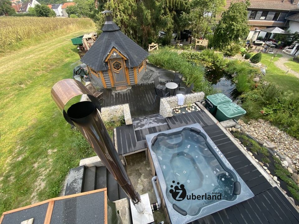 20% Rabatt, Badezuber 2mx1,7m GFK, Holzofen, Wellness, Hot Tub in Delligsen