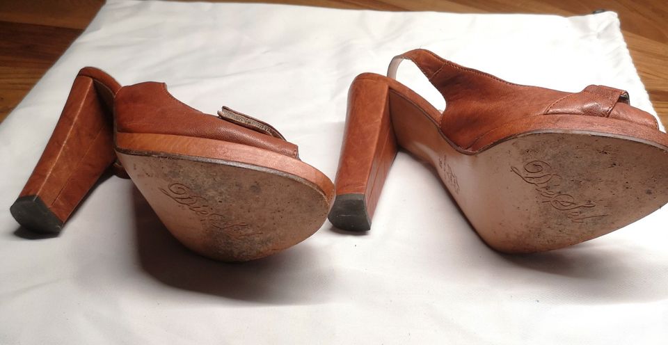 Peeptoe Sandale High Heel, mit Plateau und Slingback in Köln