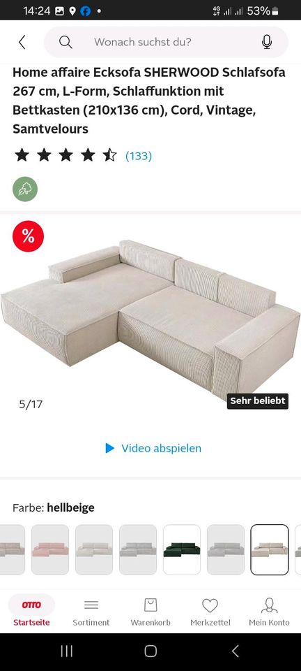 Ecksofa Schlafsofa 2.67cm× 1.67cm  neu mit schlaffunktio in Hannover