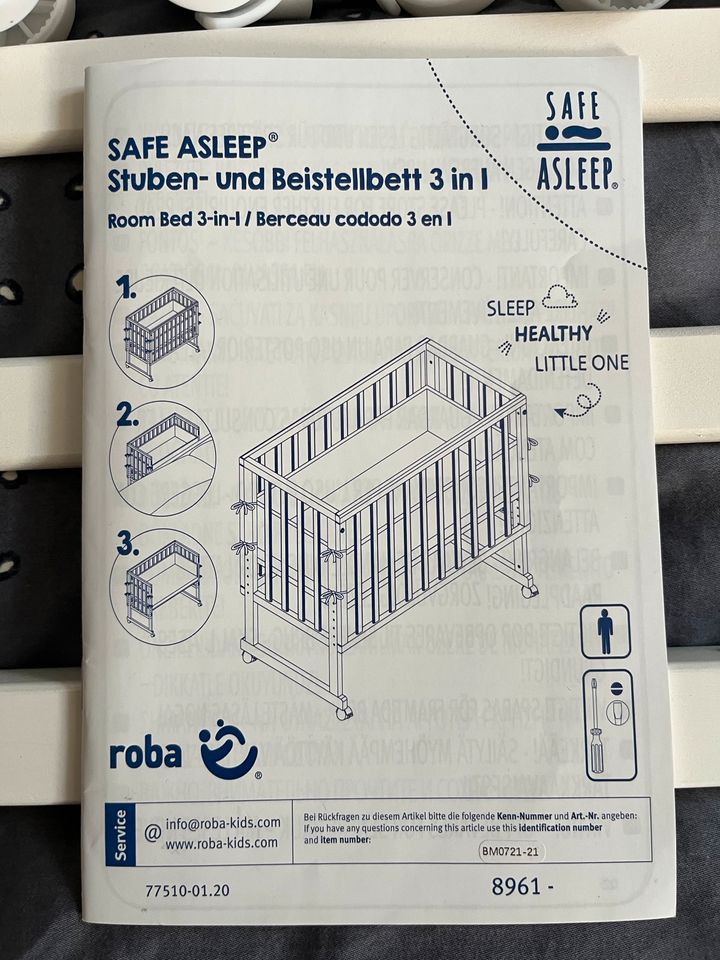 Roba Safe aSleep 3in1 Stuben- und Beistellbett weiß 45x90cm in Plauen
