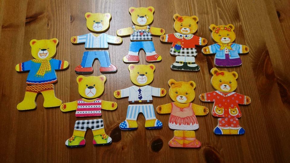 Steckpuzzle Teddybär Holz, Puzzle Teddy, Holzpuzzel, Motorik in Glinde