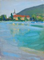 Öl/Ölpapier, 32×24 Landschaft,  Tegernsee,  Schloss Bayern - Tegernsee Vorschau