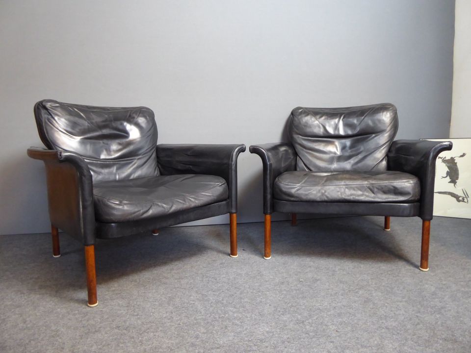 Sessel und Sofa 50er 60er Leder Danish Design Palisander in Bremerhaven