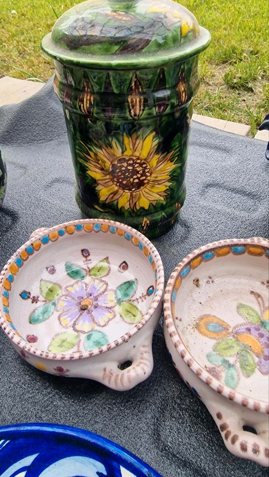 Toskanische Keramik Handbemalte italienische Teller und Vase ⭐ in München
