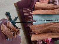 Leder Jacke Braun mit Schuhe Marke Clark Schuhe1 mal getragene Nordrhein-Westfalen - Hückelhoven Vorschau