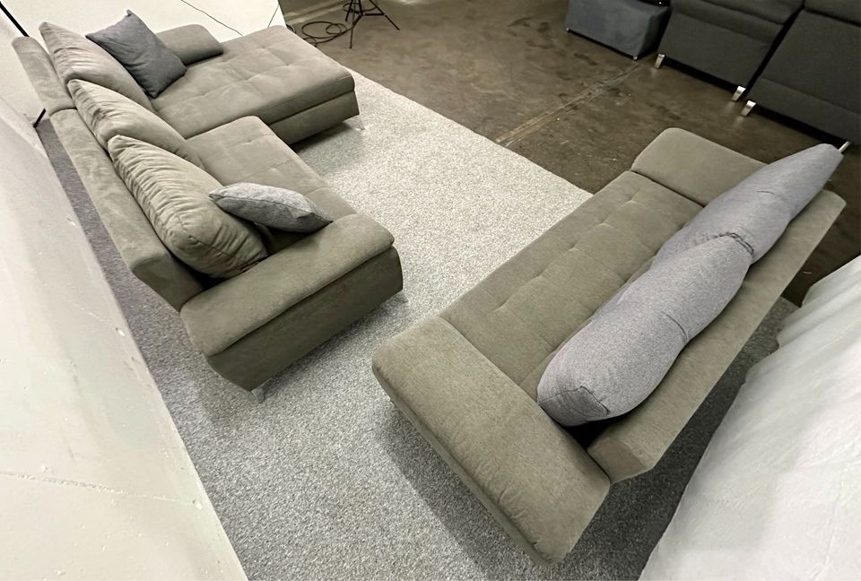 NEU! Ecksofa + 2,5 Sitzer Garnitur Latigo Schlamm in Löhne