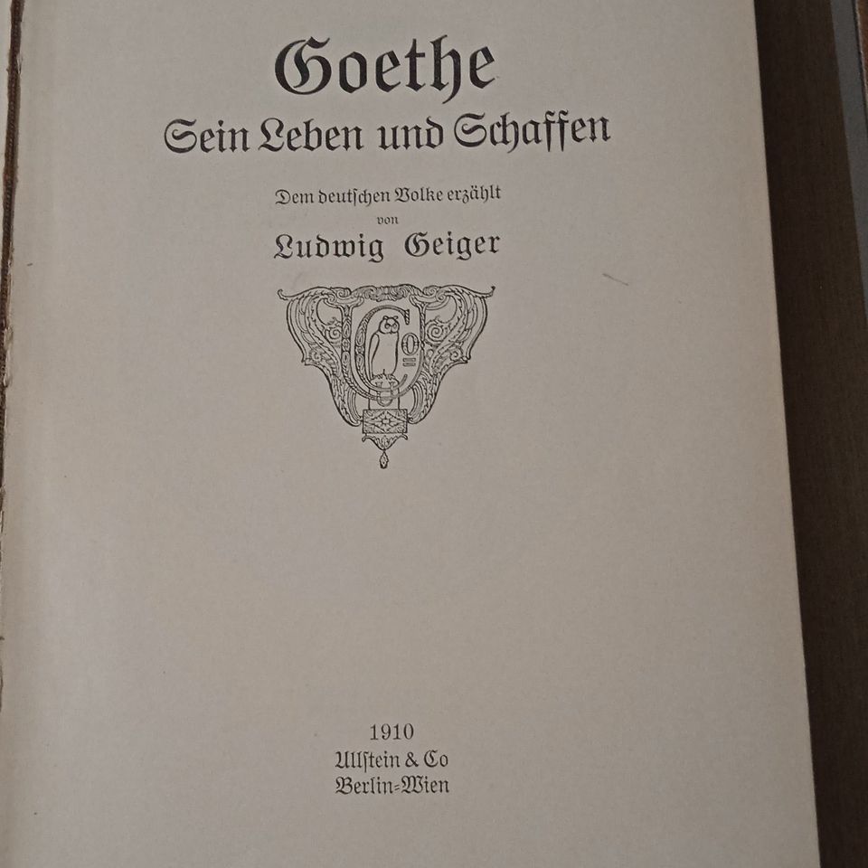 Antiquarisches Buch... GOETHE... von 1910 in Haseldorf