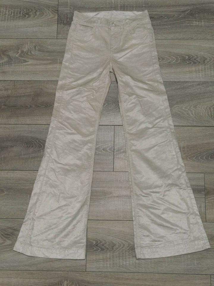 7 For All Mankind Cord Hose Schlaghose beige W24 W25 L32 XS NEU in Augsburg