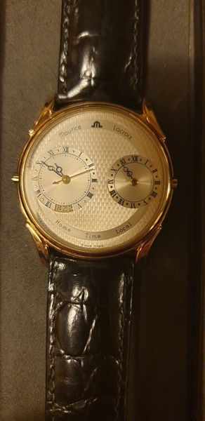 Maurice Lacroix Dual Time 45138 Datum Super flach Sehr gut 1989 in Berlin