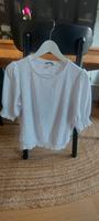 Shirt, weiß mit Lochstickerei, Größe M, Jerseystoff, Berlin - Reinickendorf Vorschau