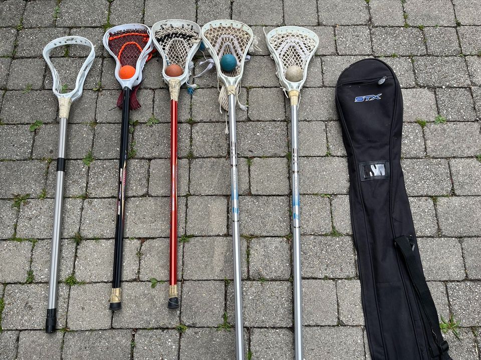 Lacrosse Schläger 2x Longstick 3x Shortstick Bälle und Tasche in Starnberg