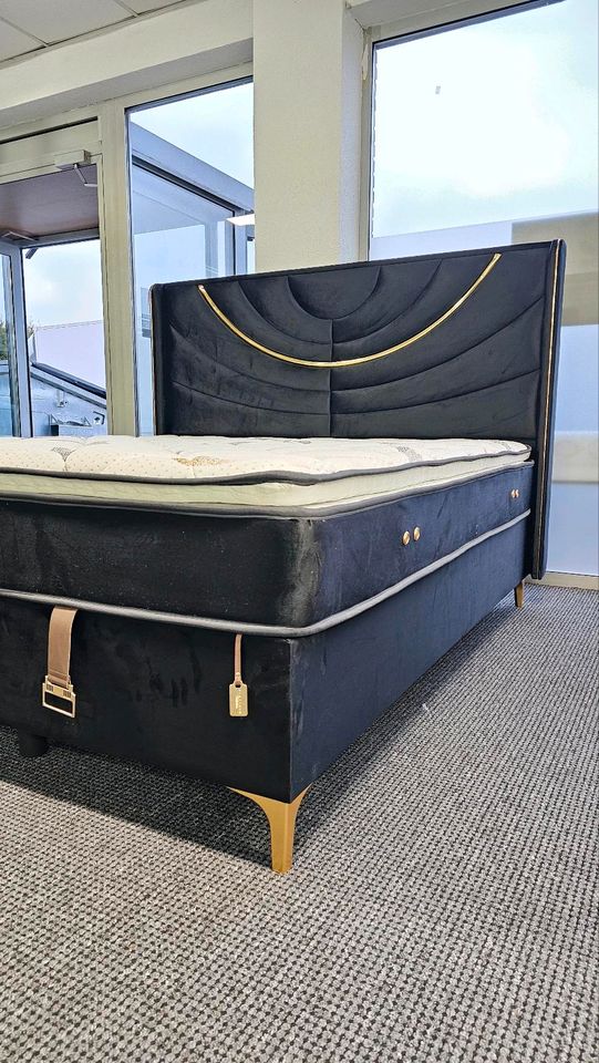 Boxspringbett 180x200 Samt Stoff Stauraum Matratze in H4 Neu! in Oberhausen