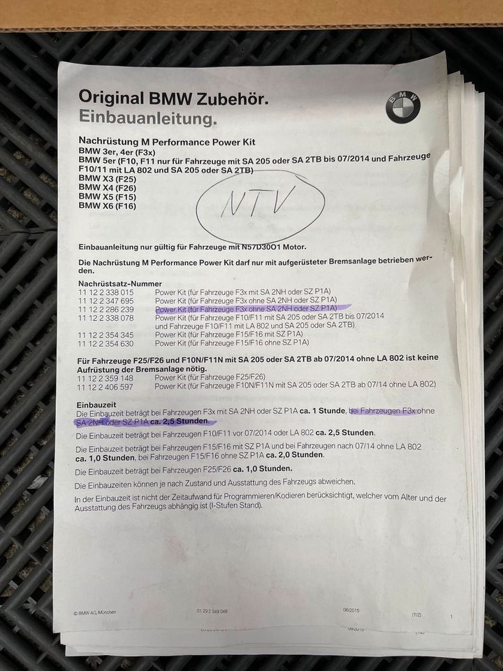 Neu BMW 3er F3x 4er F3x M Perf Kit Motosteuergerät Ladeluftkühler in Bünde